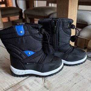 Kids Black and Blue Winter Boots